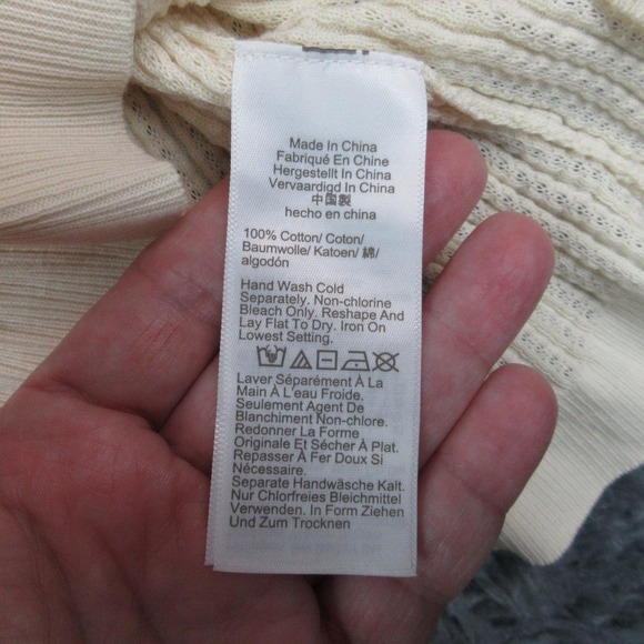 J Crew Sweater Womens Small Off White Short Sleeve Ruffle Cardigan Top NWT - Picture 8 of 11